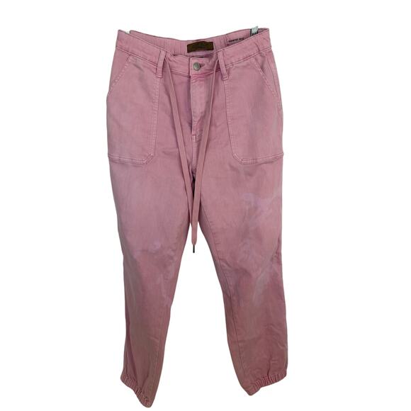Judy Blue High Waist Garment Dyed Pink Jogger Denim Jeans size 7/28 - Picture 1 of 6